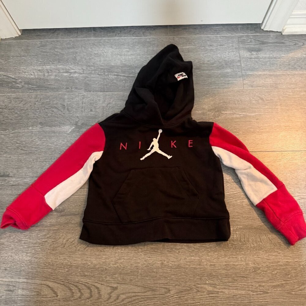 Nike Air Jordan Kids Hoodie - Black/Red/White Jumpman Logo Sweatshirt Size 4 - Picture 3 of 5